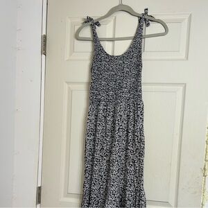 Bailey Blue Black and White Floral Maxi Dress